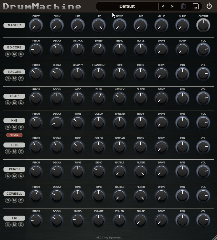 DrumMachine audio plugin interface