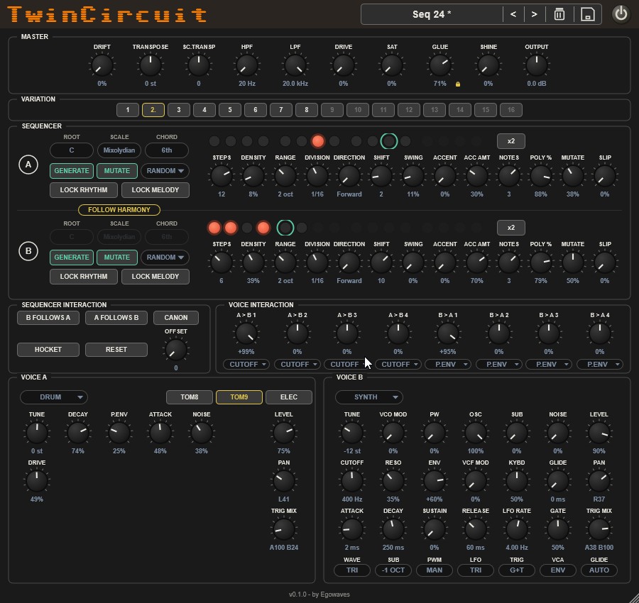TwinCircuit audio plugin interface